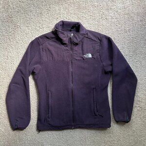 North Face Jacket Womens Medium Full Zip Mock Neck Fleece Purple